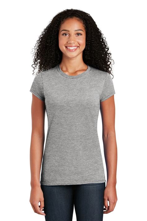 Custom Gildan Softstyle Ladies T Shirt 64000l Sport Grey Lead Apparel