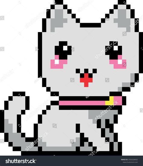 Cute Cat Pixel Art Isolated On Stock Vector Royalty Free 2026328432