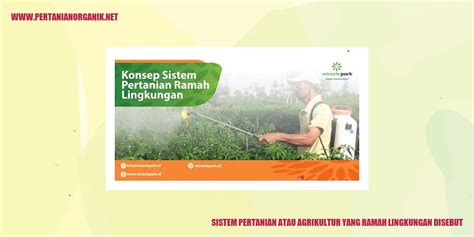 Sistem Pertanian Atau Agrikultur Yang Ramah Lingkungan Disebut