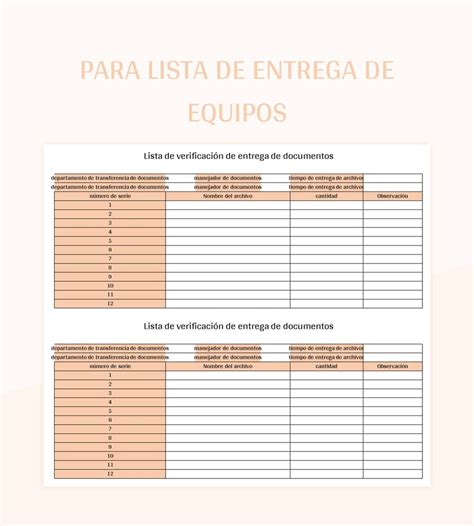 Plantillas Entrega De Equipo Para Excel Gratis Y Hojas De C Lculo De