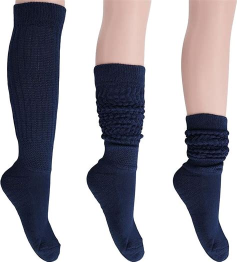 Slouch Socks For Women Extra Heavy Extra Long Shoe Size 5 10 Navy 1