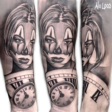 Sleeve Portrait Tattoo In Black And Grey Realism By Alo Loco London