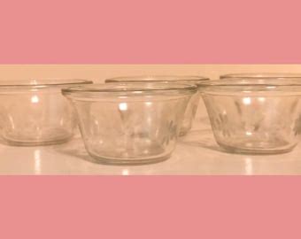 Vintage Pyrex Corning Thin Clear Glass Prep Bowls Ramekin Etsy