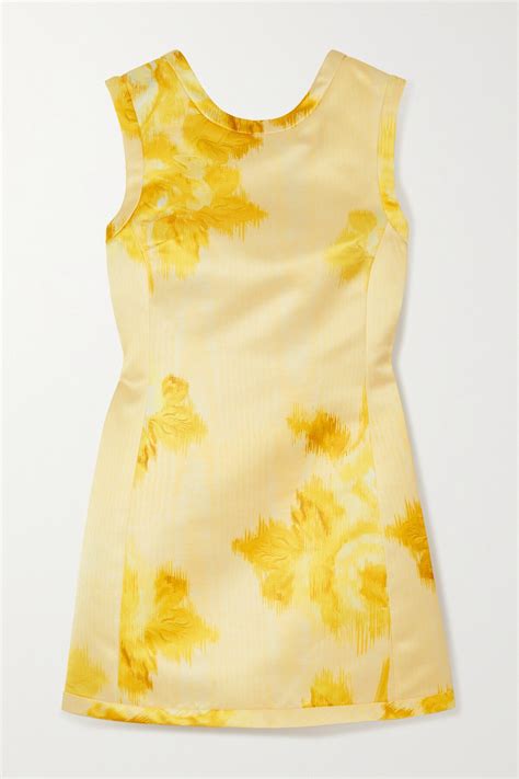 Emilia Wickstead Yellow Emmy Floral Print Duchesse Satin Mini Dress