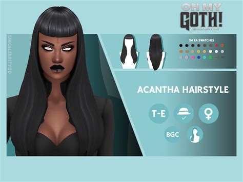 The Sims Resource Oh My Goth Acantha Hairstyle Sims Hair Sims 4