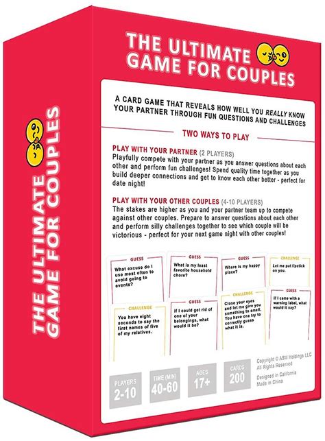 The Ultimate Game For Couples - Great Conversations And Fun Challenges ...