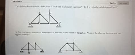 The Pin Jointed Truss Structure Shown Below Is A