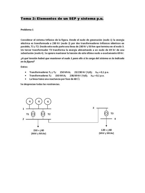 Problemas Tema 2 Pdf Energia Electrica Transformador