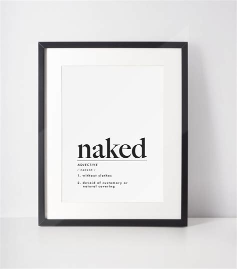 Naked Wall Art Definition Print Printable Definition Poster Naked