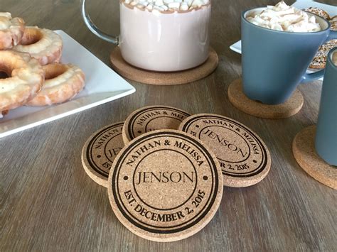 Personalized Thick Cork Coasters Set Of 4 Qualtry