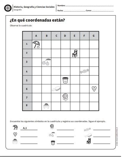 Docenteca Fichas De Ejercicios Geografia Er Y To Grado