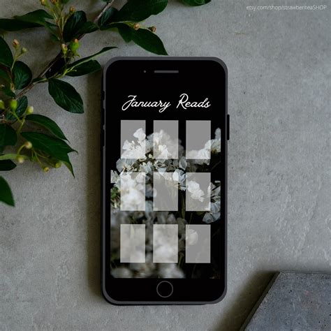 DARK ROMANTIC FLOWERS 12 Instagram Story Monthly Reading Tracker