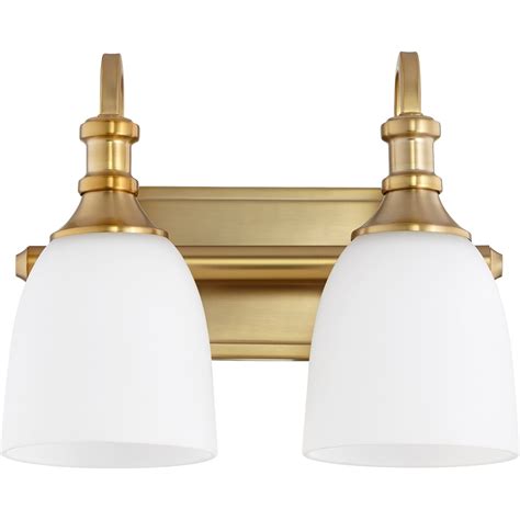 Home And Garden Aged Brass Richmond 2 Light 12 5 Wide Vanity Wall Light W Satin Opal Glass Lamps