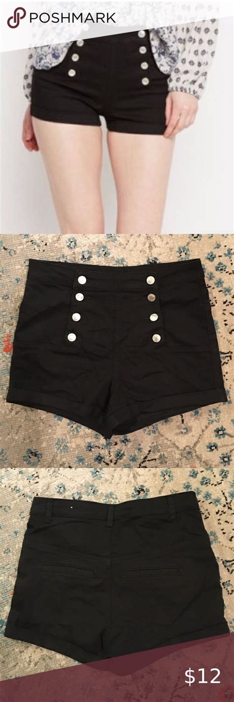 Black High Waisted Sailor Shorts Sailor Shorts High Waisted High Waisted Shorts