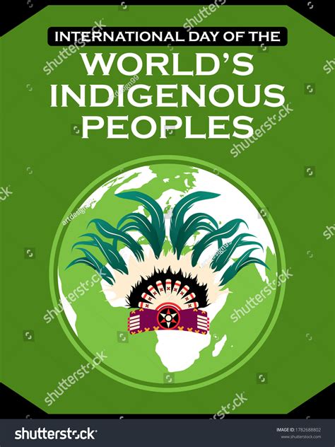 International Day Worlds Indigenous Peoples Poster เวกเตอร์สต็อก ปลอด