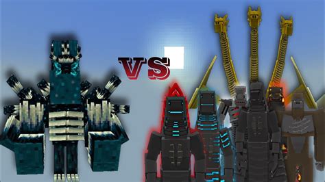 King Titan Warden Vs Godzilla And Kong Rise Of The Titans Bosses Minecraft Bedrock Mob