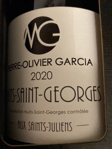 Domaine Pierre Olivier Garcia Nuits Saint George Aux Saint Juliens