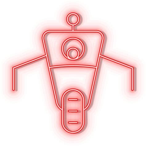 Retro Style Red Neon Vector Icon Robot Car Red Neon Icon 22607302