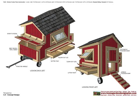 home garden plans: T100 - Chicken Tractor Plans Construction - 1220