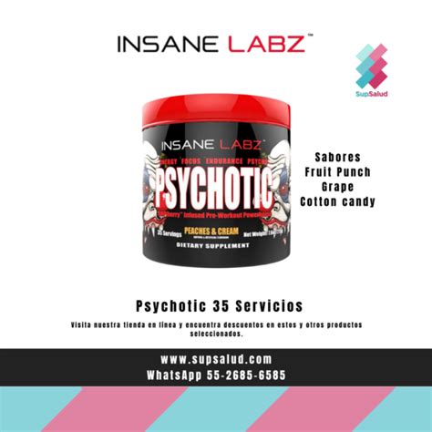 Pre Entreno Psychotic Insane Labz 35 Servicios Supsalud