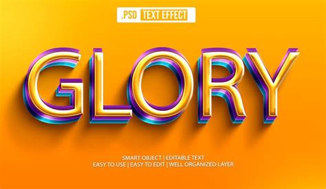 Premium Psd Glory 3d Editable Text Style Effect