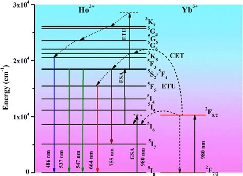 The Energy Level Diagrams Of Ho 3 And Yb 3 Ions Along With