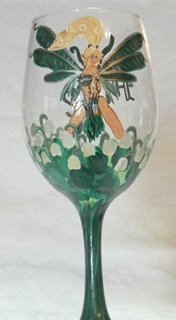 Hand Painted May Fairy 20oz Wine Glass By Creativepaintedbella 19 95 Painted Wine Glasses