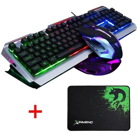 Pack Gaming Filaire Clavier Gamer Souris Gamer Tapis Semi