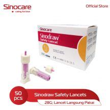 Sinodraw Blood Lancet 28G 50 Pcs Sinocare Official Store