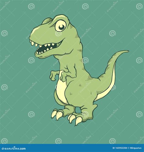 Cute Little Dinosaur Raptor Vector Stock Vector Illustration Of