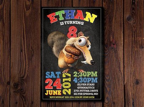 Ice Age Ice Age Birthday Ice Age Invitation Ice Age Invite Birthday