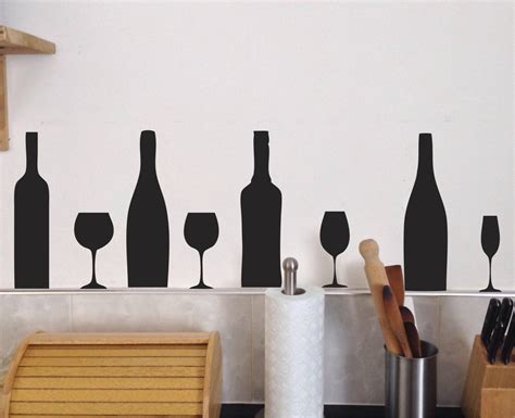 Wine Glass Bottle Wall Decals Set Of 20 Fun Wino Glasses Etsy