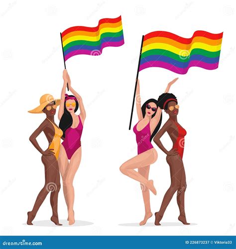 Vector Rainbow Gay Lgbt Rights Icons And Symbols Homosexual Woman Love