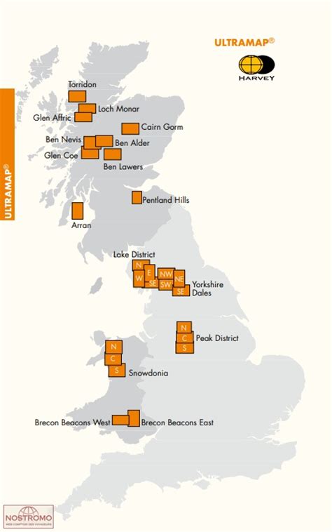 Lake District East Carte De Randonn E Harvey Nostromoweb