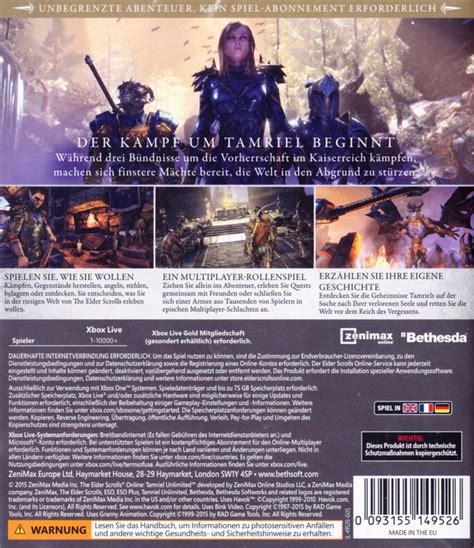 The Elder Scrolls Online Tamriel Unlimited Cover Or Packaging Material