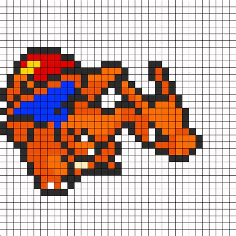 Charizard Pokemon Sprite Perler Bead Pattern Bead Sprites