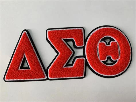 Custom Chenille Greek Letters And Number Iron On Patches Towel Applique