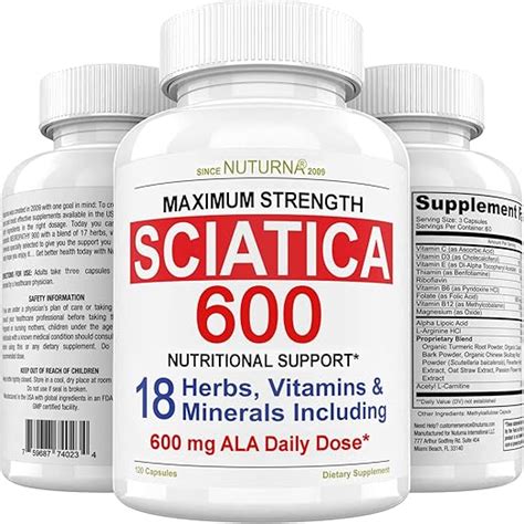 Sciatica Nerve Pain Relief Supplement Vitamins With 600 Mg Natural