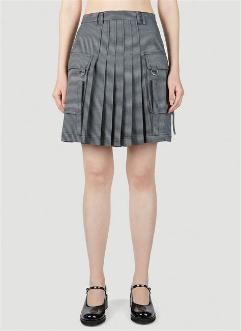 Rokh Pleated Skirt In Grey Rokh