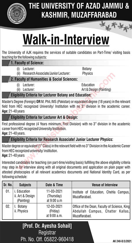 University Of Ajk Muzaffarabad Jobs March Lecturers Research