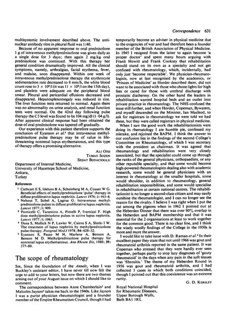 The Scope Of Rheumatology Annals Of The Rheumatic Diseases