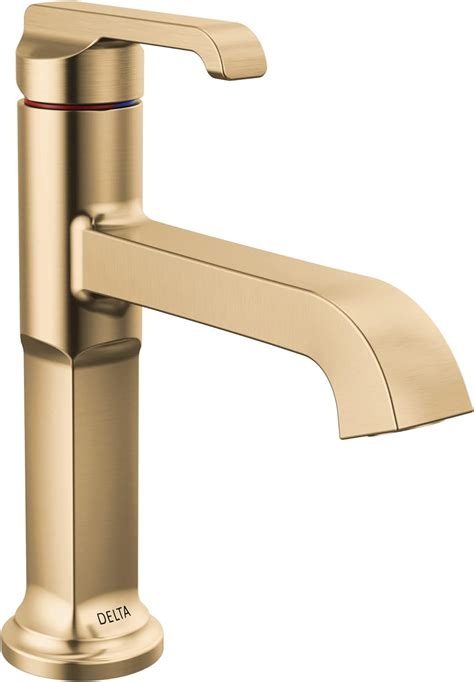 Delta Faucet Tetra Gold Single Hole Bathroom Faucet Gold Single Handle