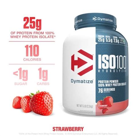 Buy Dymatize Iso Hydrolyzed Whey Isolate Protein Strawberry Lbs