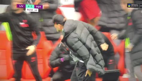 Spotted Klopp Pulls His Hamstring Celebrating Jotas Winner V