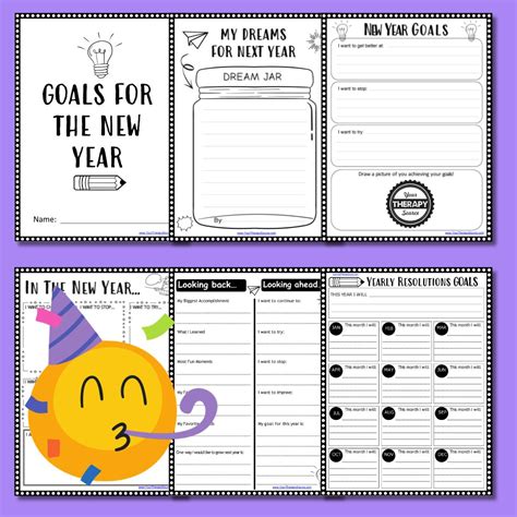 New Years Resolution Worksheet Free Printable PDF Your Therapy