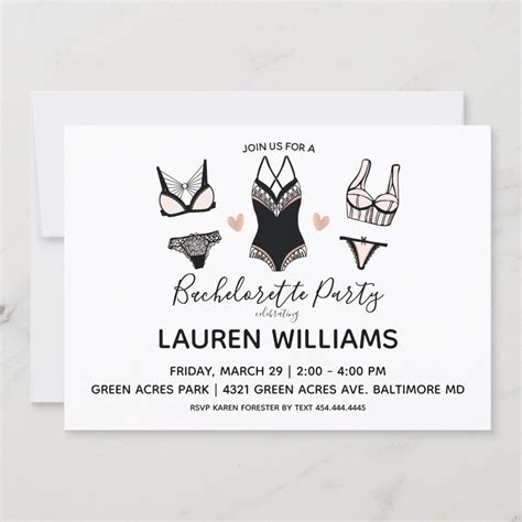 Lingerie Bachelorette Party Invitation Zazzle