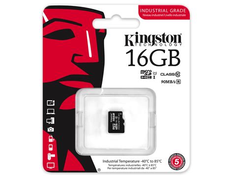 16GB Kingston Industrial Temperature MicroSDHC CL10 UHS 1 U1 Memory Card