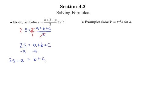 Solving Formulas For A Variable Worksheets