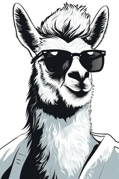 Premium AI Image A Close Up Of A Llama Wearing Sunglasses And A Shirt