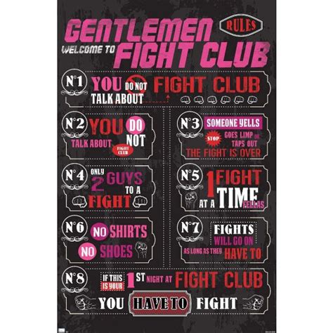 Shop Trends Fight Club - Rules Wall Poster